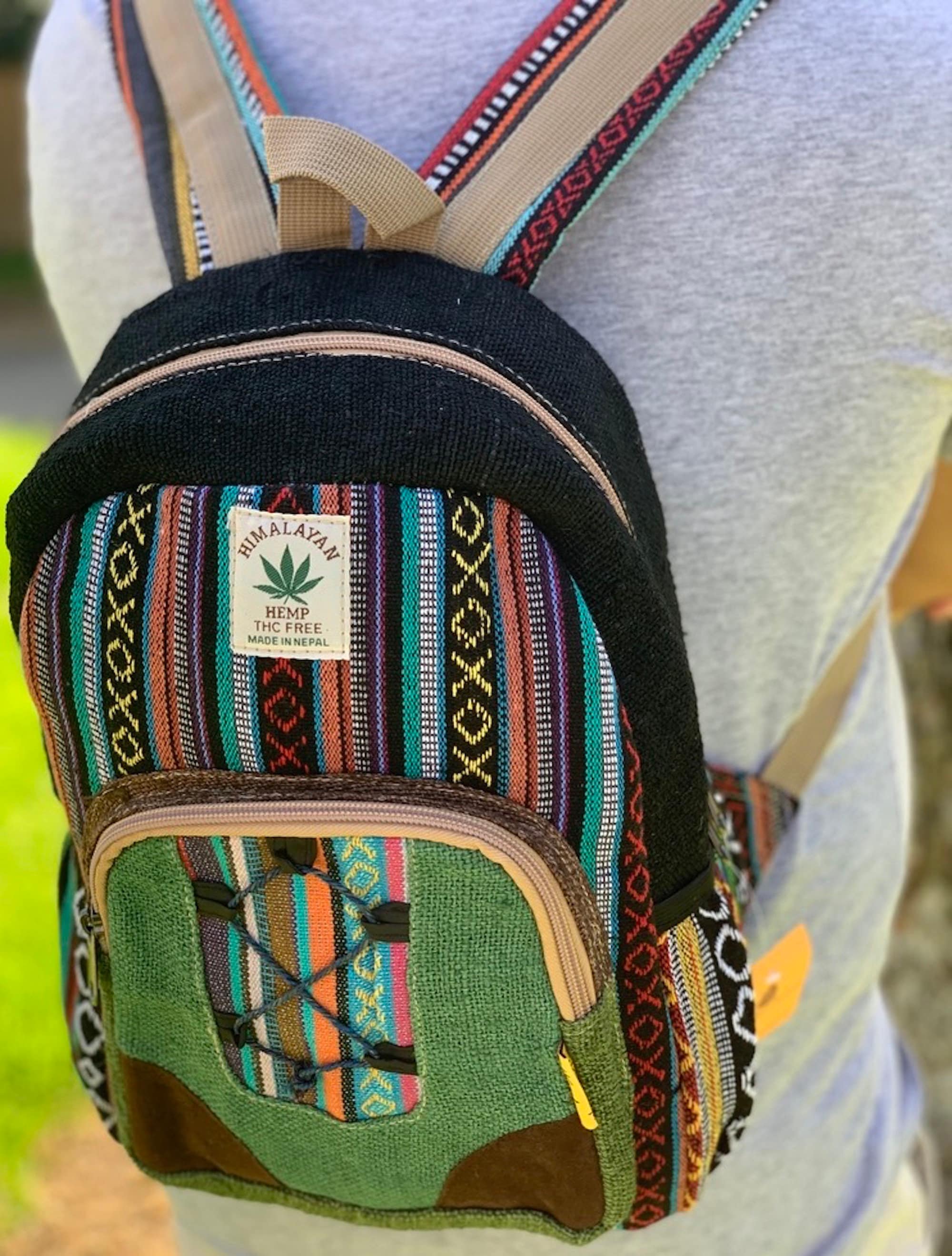 Unique Mini Hemp Backpack Small Back Pack Hippie Bag Pack Etsy