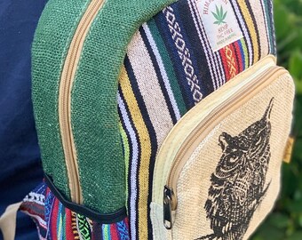 Rising Intl•Himalayan Hempz small backpack with owl design. ? hemp ? Nepalese​ Himalayan Hempz | Bags | Rising Intlhimalayan Hempz Small  main image 3