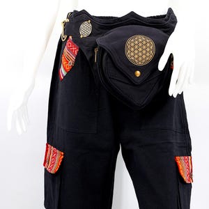 Himalaya Handmade Canvas Cotton Fanny Pack Flower of Life Hippie Boho Bag