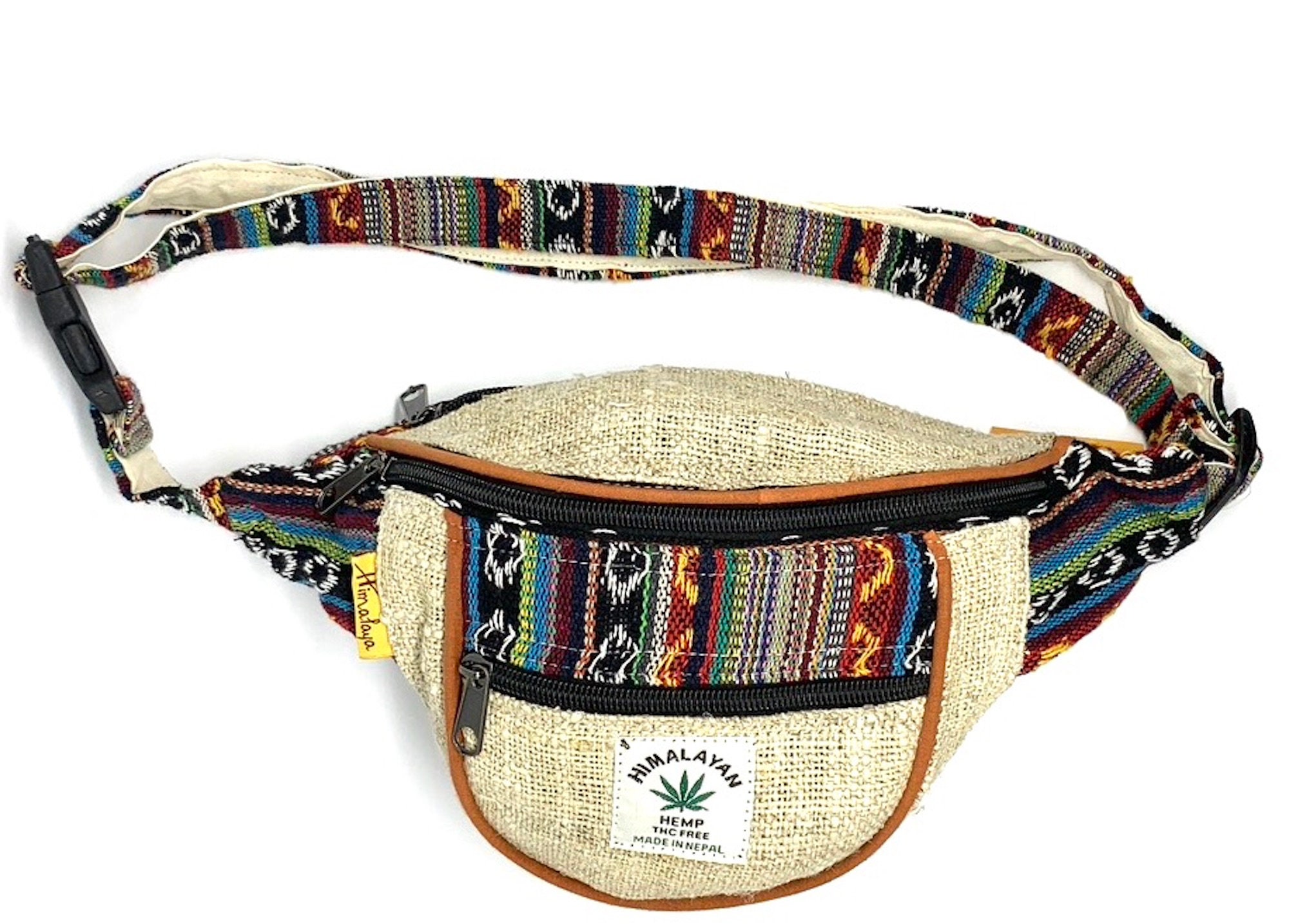 100% Himalaya Hemp multi-purpose west pack Bag, Festival Belt Bag, Hip Bag, Travel Bag, Holster bag, Festival Fanny Pack Adjustable Strap