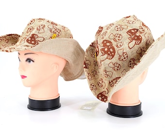 Knit Cloche Hat: Multicolor Earth Tones, Boho Flower Accent  display picture 1