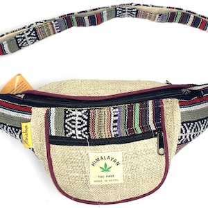 100% Himalaya Hemp multi-purpose west pack Bag, Festival Belt Bag, Hip Bag, Travel Bag, Holster bag, Festival Fanny Pack Adjustable Strap