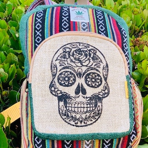 Unique Himalaya 100% Hemp Backpack Small Backpack Hippie Backpack Festival Backpack Hiking and Laptop Backpack FAIR TRADE Handmade with Love
