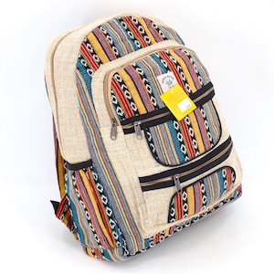 Unique design Himalaya Hemp Large Backpack Hippie Backpack Festival Backpack Hiking FAIR TRADE Handmade with Love.