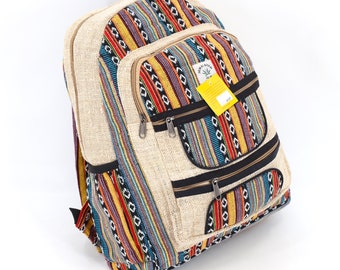 Handmade Himalaya Hemp Backpack Large Festival Hiking Bag