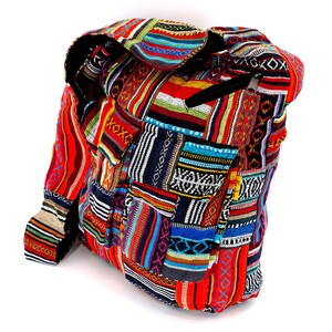 Unique Design Cotton Boho iPad crossbody bag Hippie Bag Festival Bag Travel Bag 100% Cotton100 VEGAN FAIR TRADE Handmade with Love image 5