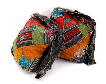 Unique Designed Flower Embroidered Rust Colored Handmade Crossbody Bag, Messenger Bag, Handmade Bag, Eco-Friendly Product