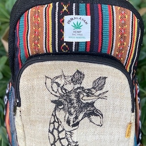 Unique Hemp Backpack Small Backpack Hippie Backpack Festival Backpack Hiking Backpack 100% Hemp|100 VEGAN| FAIR TRADE | Handmade with Love.