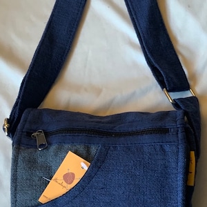 Hippie Boho Sun Embroidery passport & iPad messenger shoulder Bag 100% cotton Handmade in Nepal