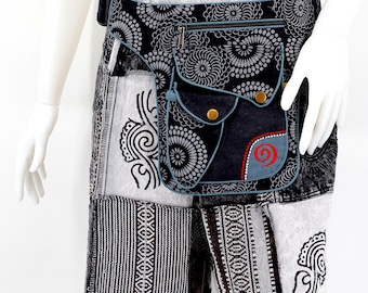 Unique Designed Himalaya Cotton Colorful Swirl Embroidered Fanny Pack Bag, Hip Bag, Hippie Bag, Boho Bag, Eco-Friendly Product