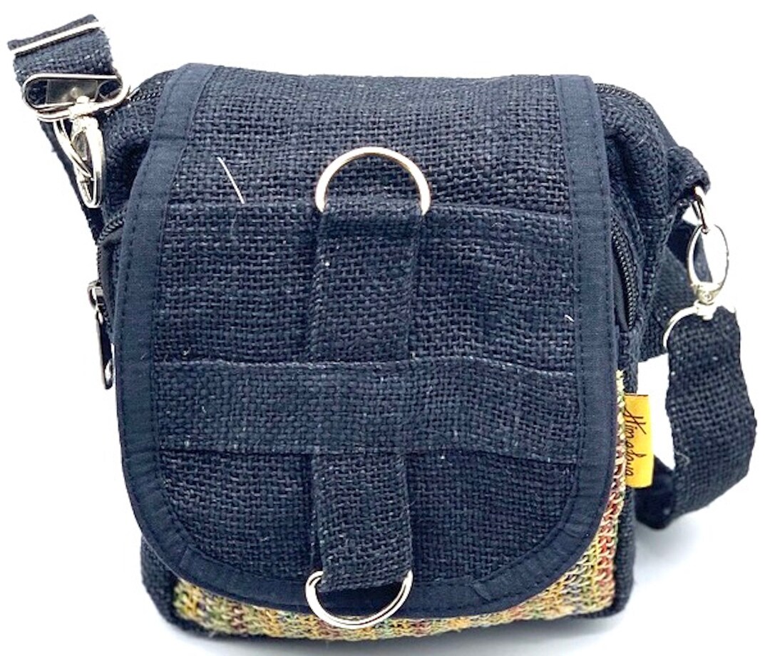 Unique Design Four Pocket Hemp Hobo Passport Crossbody Bag Hippie Bag