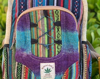 Unique Tie Dye Mini Hemp Backpack Small Back Pack Hippie Bag Pack Festival Bag Pack 100% Hemp|100 VEGAN| FAIR TRADE | Handmade with Love