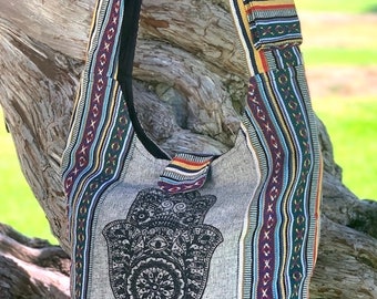 Sac à bandoulière en coton, tapisserie unique Hippie Crossbody avec Hobo Hippie Cross body Sac femme, sac Festival Sling Boho Bag / Fait à la main avec amour