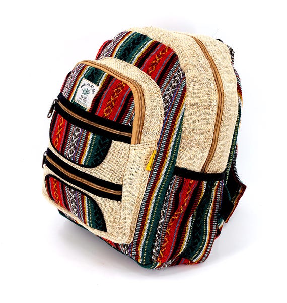 Mochila pequeña de cáñamo del Himalaya para festivales con calavera - México