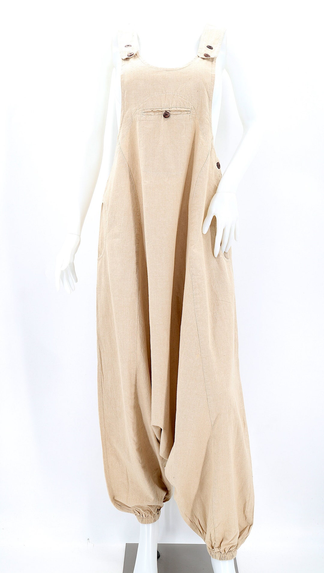 Cotton Colorful Hippie Handmade Solid Color Drop Down Bohemian Overalls ...