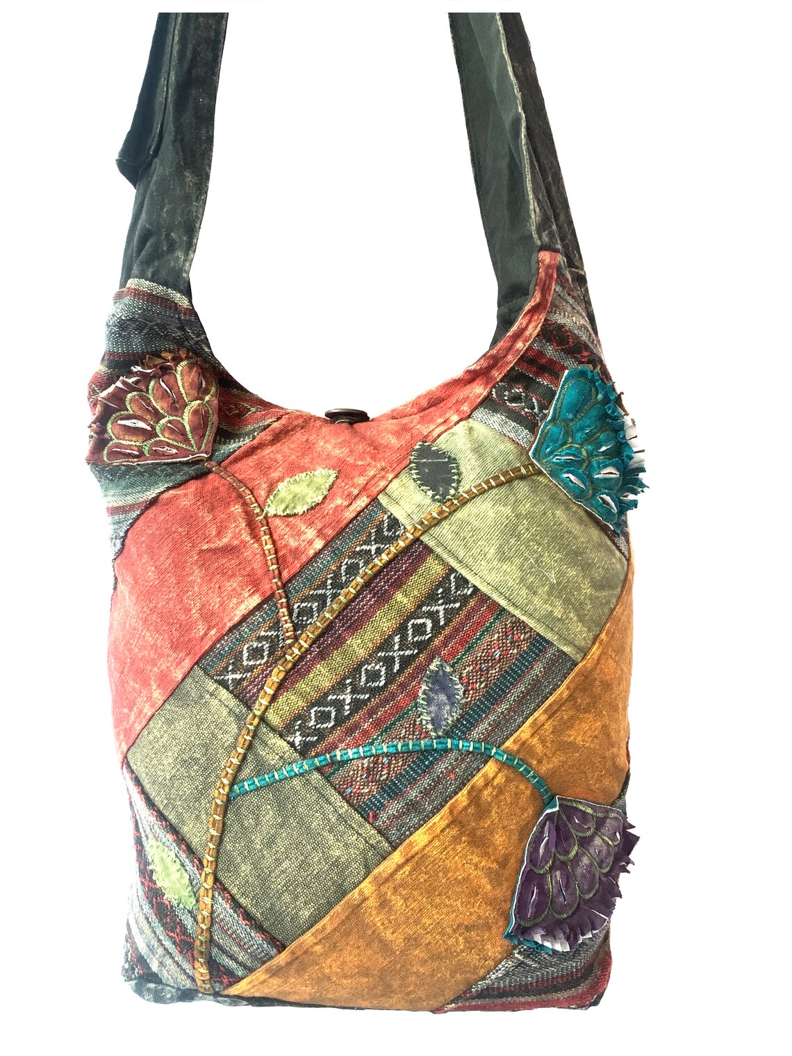 Unique Design Cotton Patch Boho crossbody Baba bag Hippie Bag | Etsy