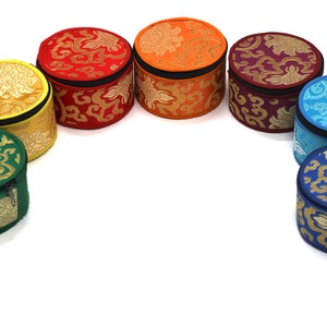 Conjunto de tigela canora de 4 polegadas batida à mão para cura sonora, meditação e ioga