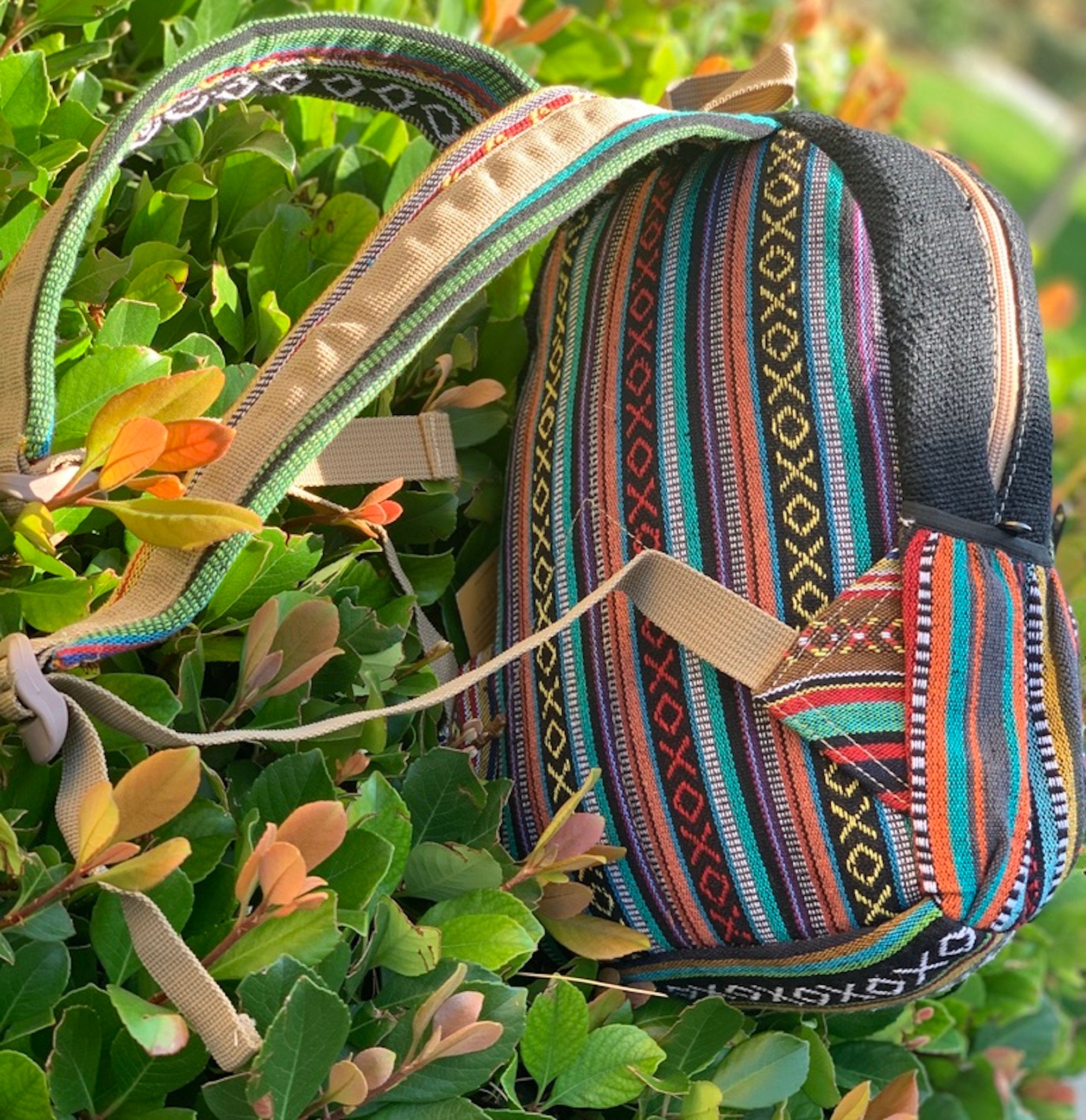 Unique Large Hemp Backpack Boho Back Pack Hippie Bag Pack Etsy