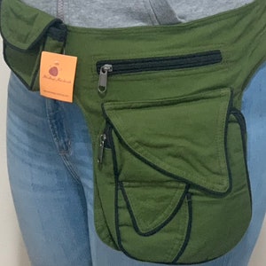 100% Cotton multi purpose waist pack Bag, Festival Belt Bag, Hip Bag | FAIR TRADE | Handmade with Love