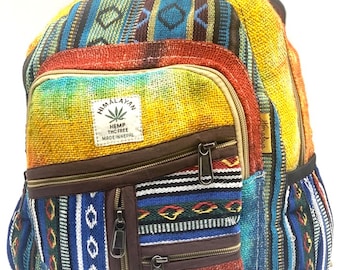 Unique design Himalaya Hemp Backpack Small Backpack Hippie Backpack Festival Backpack Hiking & Tablet Backpack FAIR TRADE Handmade with Love