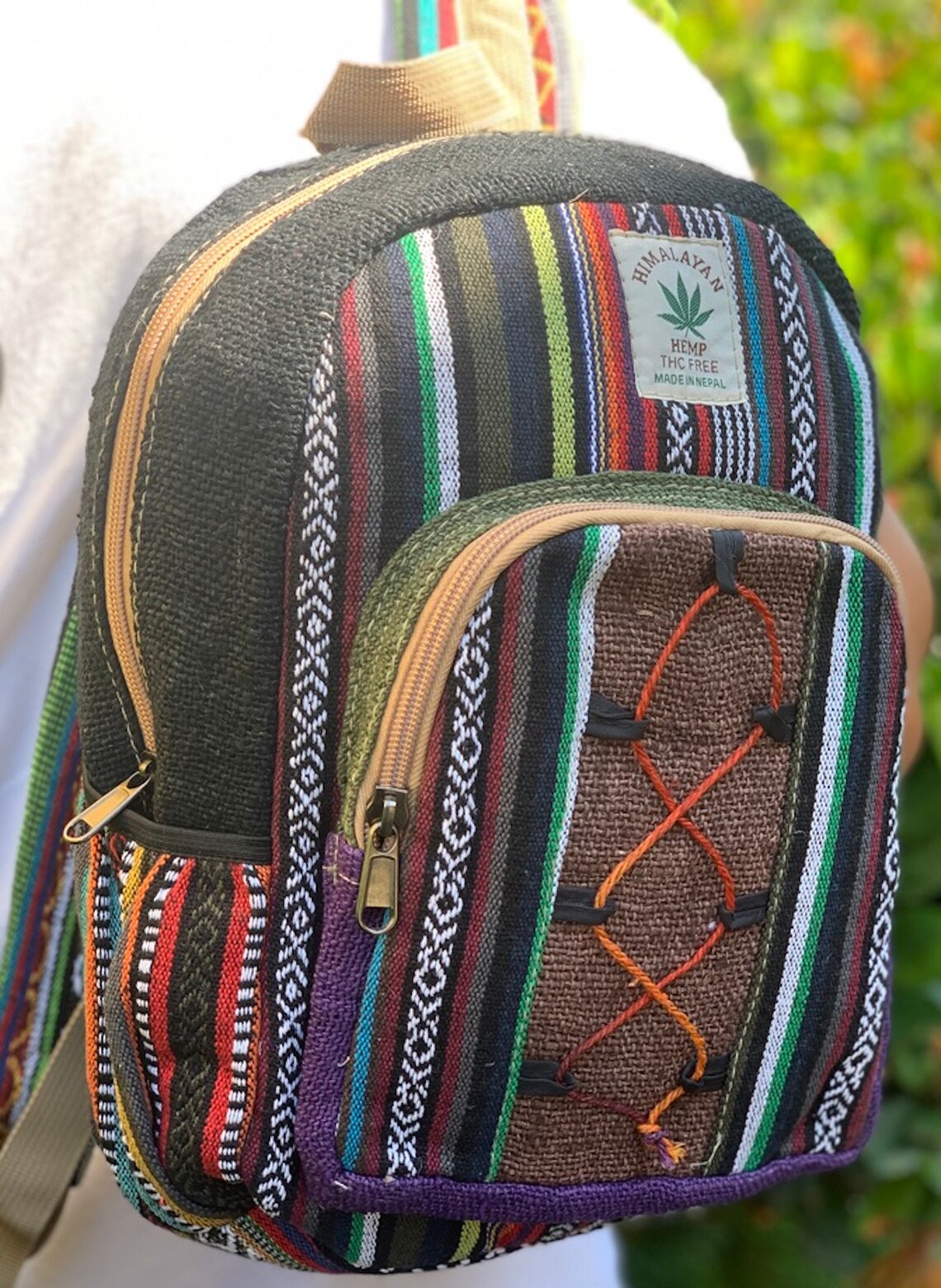 Unique Mini Hemp Backpack Small Back Pack Hippie Bag Pack Etsy