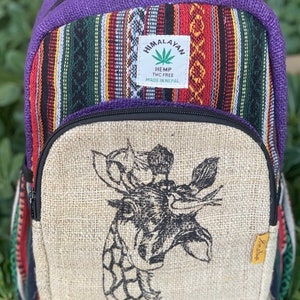 Unique Hemp Backpack Small Backpack Hippie Backpack Festival Sac à dos Randonnée Sac à dos 100% Chanvre|100 VEGAN| COMMERCE ÉQUITABLE | Fait à la main avec amour.