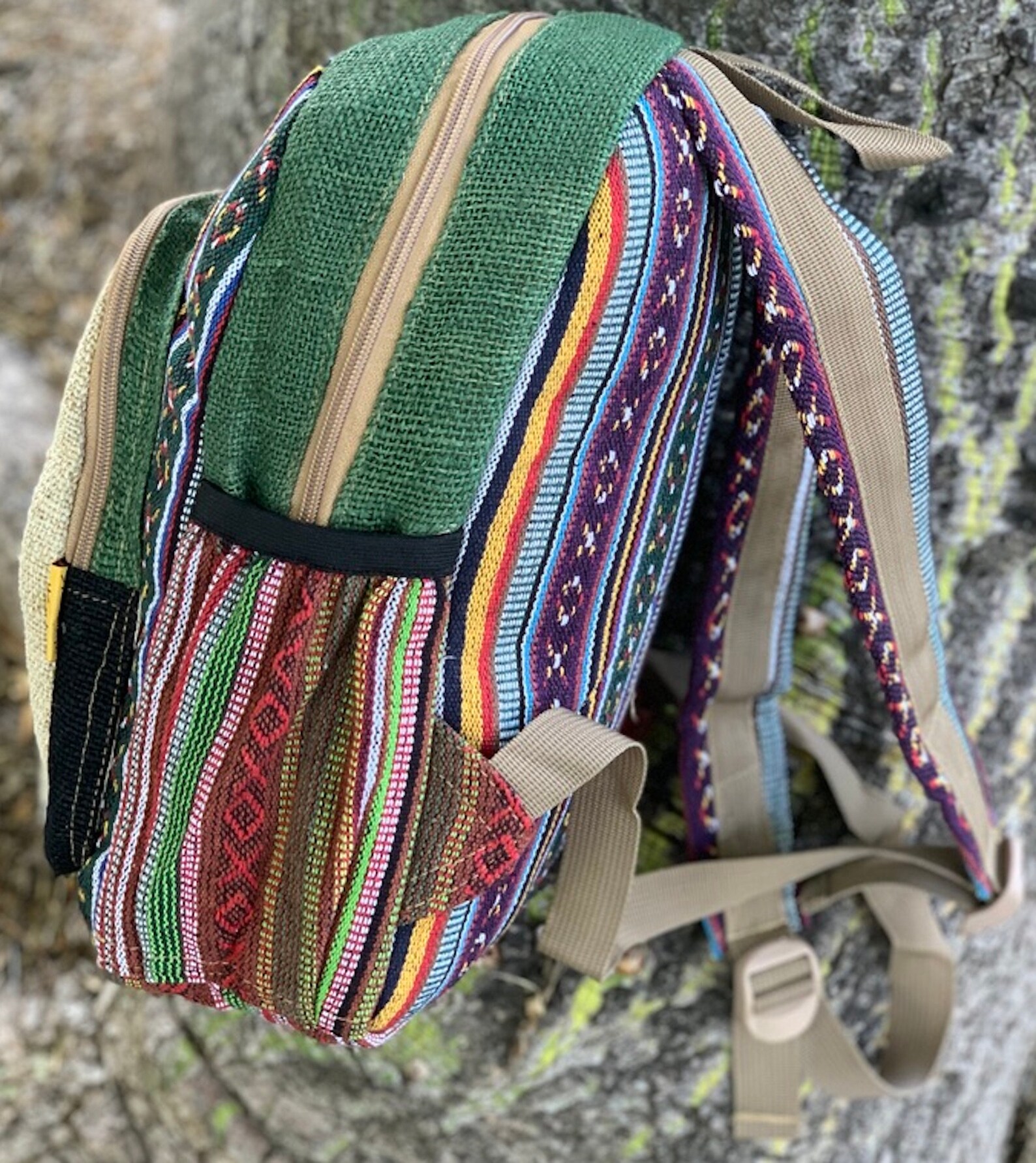 Unique Himalaya Hemp Backpack Small Backpack Hippie Backpack Etsy