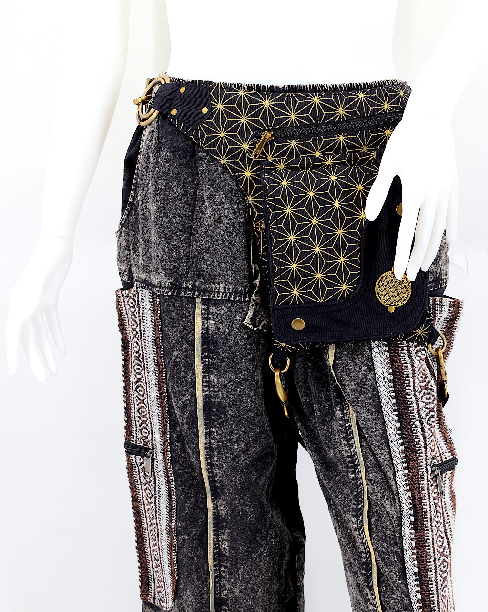 Flower of Life Canvas Fanny Pack Hippie Boho Leg Belt Bag