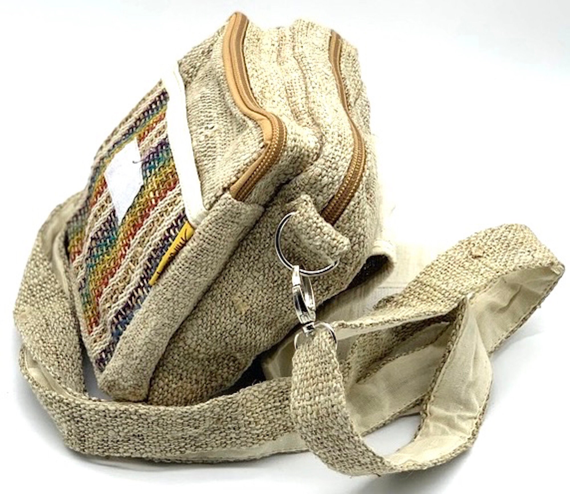 Unique design four pocket Hemp Hobo Passport crossbody bag Etsy