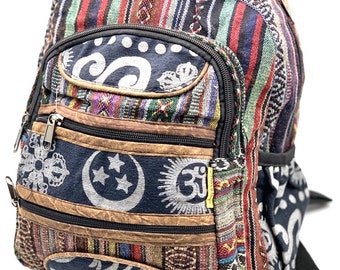 Unique Design 100% Himalaya Cotton Backpack Small Backpack Hippie Backpack Festival & Hiking Tablet Backpack FAIR TRADE Handmade with Love