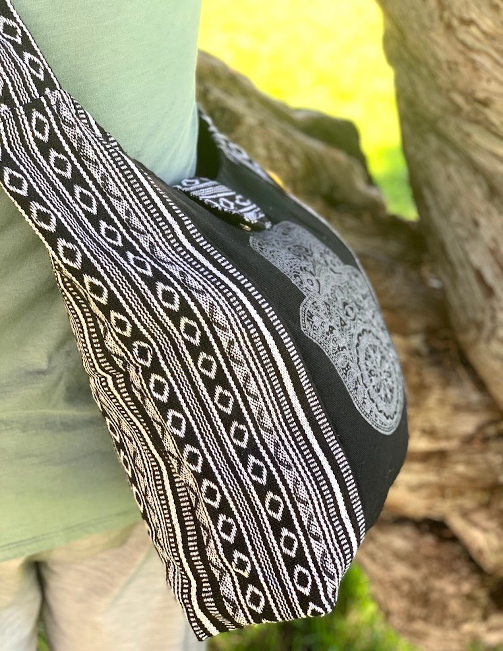 Sac Bandoulière Vintage En Pure Laine Tissée - Style Hippie, Multicolore