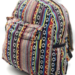 Einzigartiger Mini Handgewebter Baumwolle Gheri Rucksack Kleiner Rucksack Hippie Rucksack Festival Rucksack |100 VEGAN| FAIRER HANDEL | Handgemacht mit Liebe