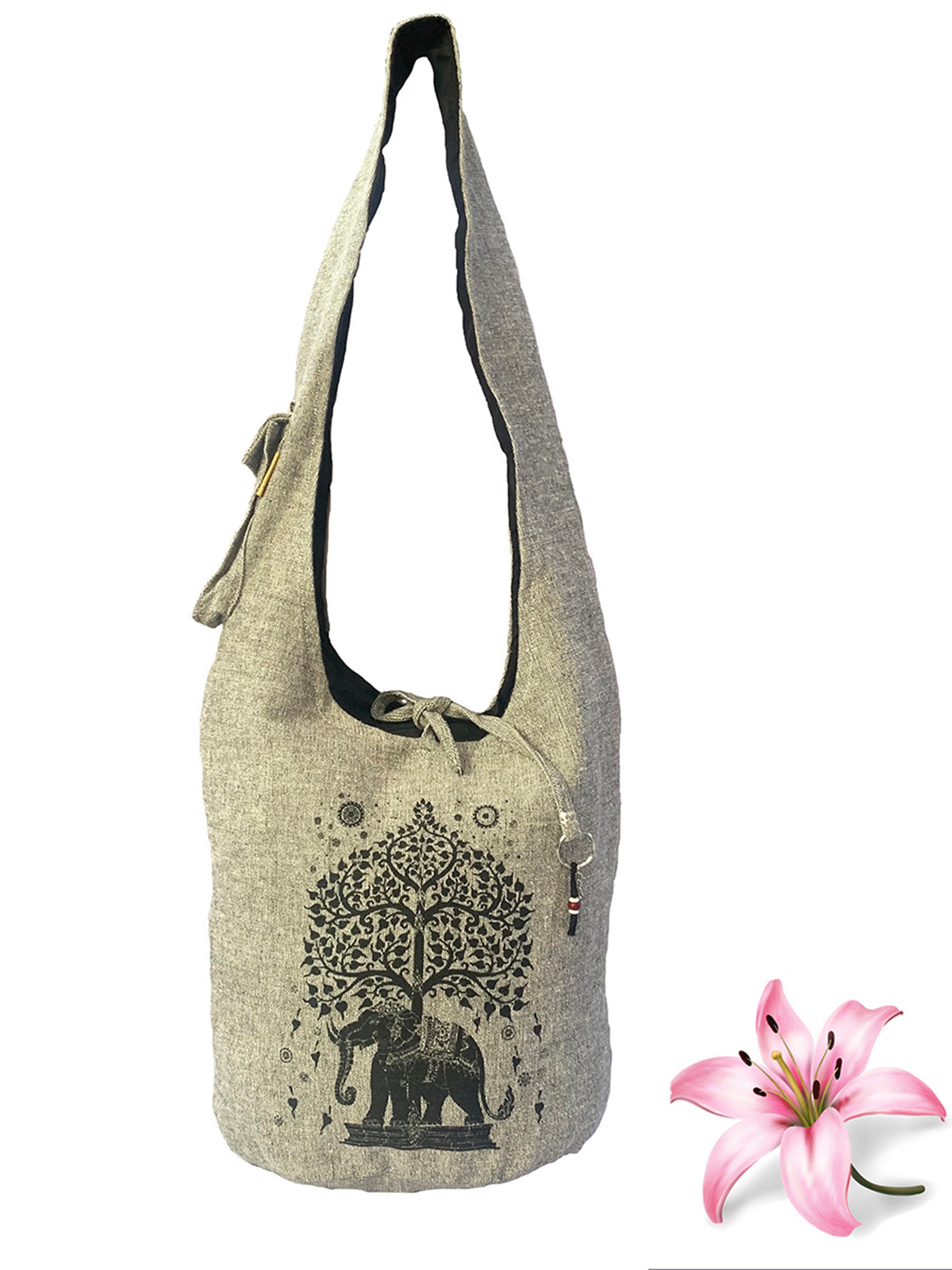 3187 sling bag Elephant canvas large boho backpacks bohemian Crossbody bag Boho Elephant Embroidered Crossbody Bag – Tablet & Everyday  main image 2