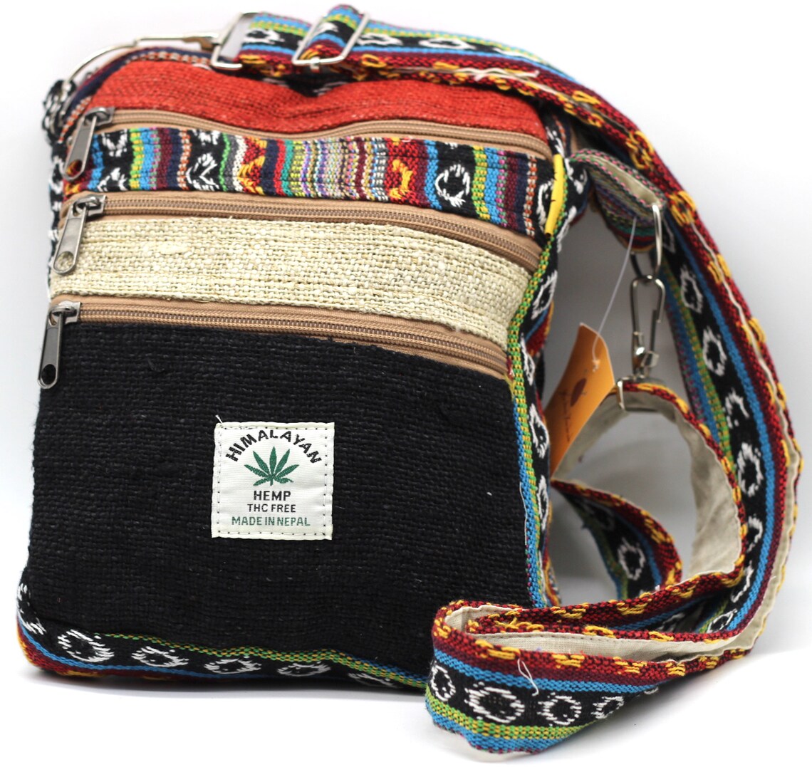 Five Pocket Himalaya Hemp Hobo Tablet Crossbody Bag Hippie Bag Etsy