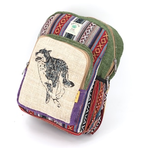 Unique 100% Himalaya Hemp Backpack Small Backpack Hippie Backpack Festival Backpack Hiking and Laptop Backpack FAIR TRADE Handmade with Love