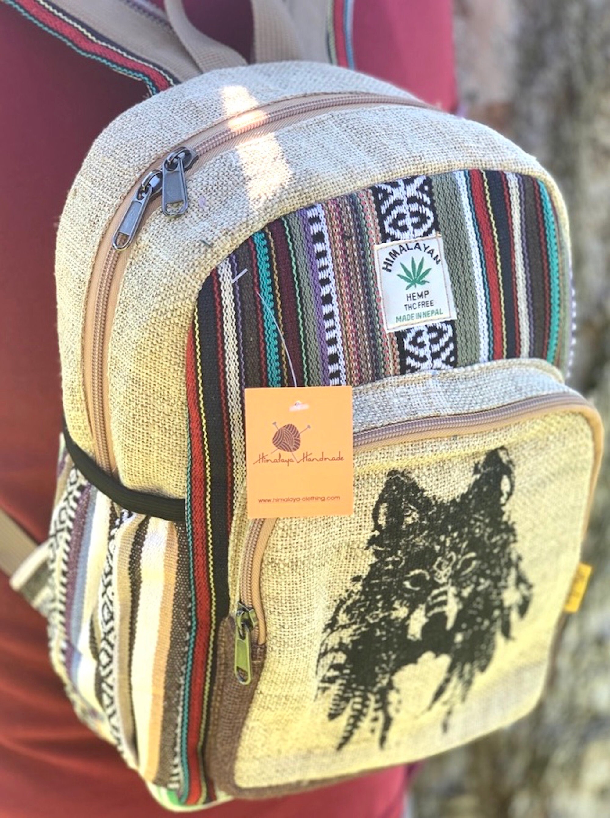 Unique 100 Himalaya Hemp Backpack Small Backpack Hippie Etsy UK