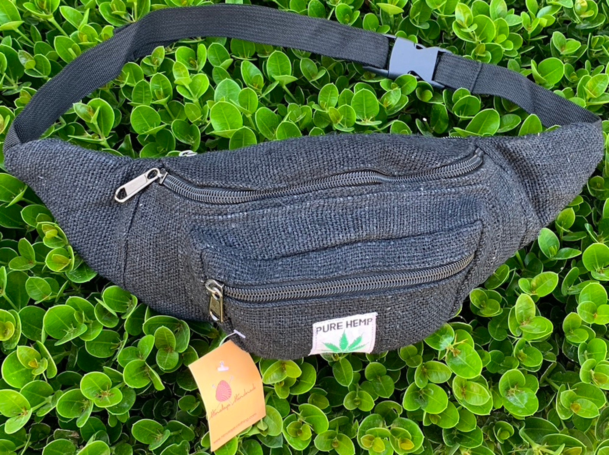 Hemp Money Belt, Eco-friendly Hippie Bag, Waist Belt for Men Women