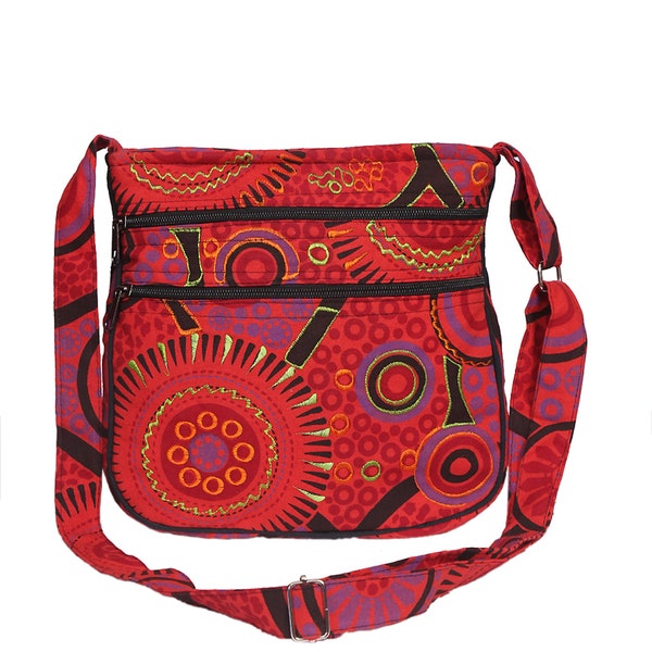 Unique Ladies Purse / Kit bag, BOHO Bag, Passport Bag, Mandala Print & Embroidered Bag, Festival Hippie Bag, FAIR TRADE | Handmade with Love