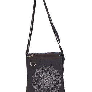 Handgemaakte katoenen crossbodytas Hippie-olifant-mandalaprint