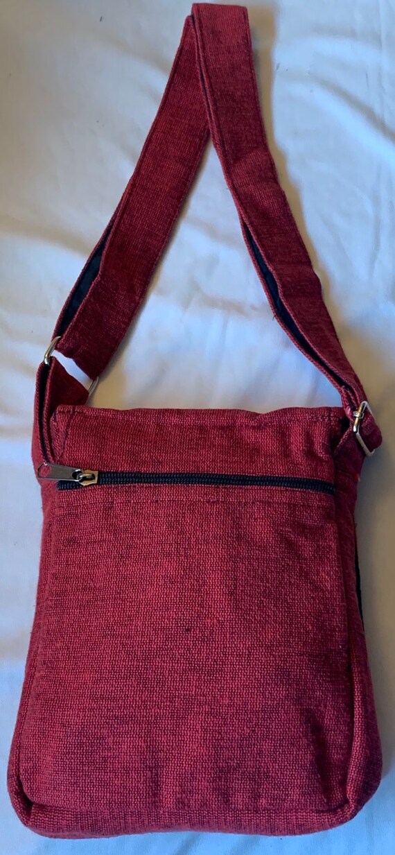 Boho Schultertasche, Hippie Tasche aus Nepal - braun/rot