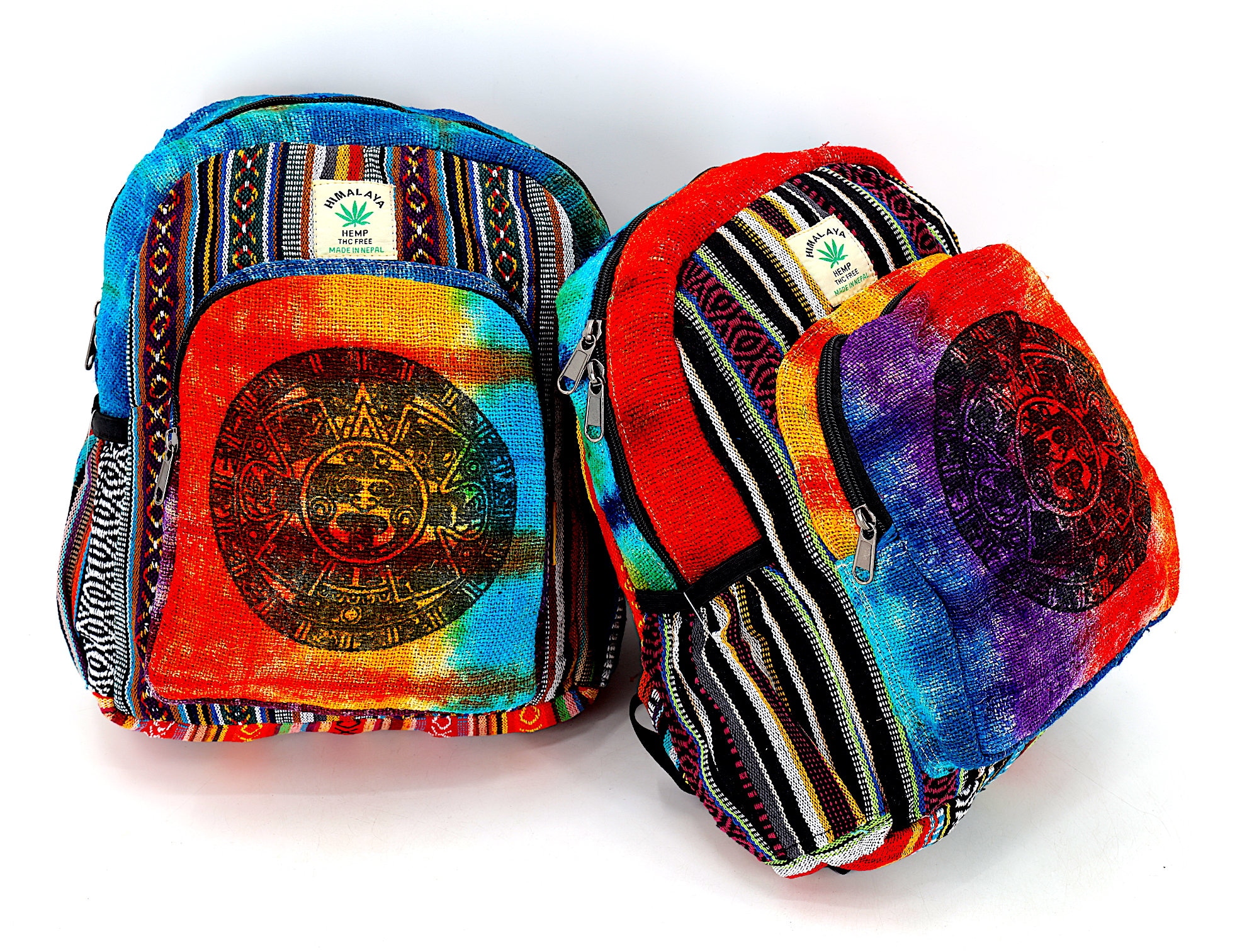Himalayan Hemp Aztec Mini Backpack Himalayan Hemp Mini Backpack Aztec Calendar Tie Dye Boho Bag  main image 2
