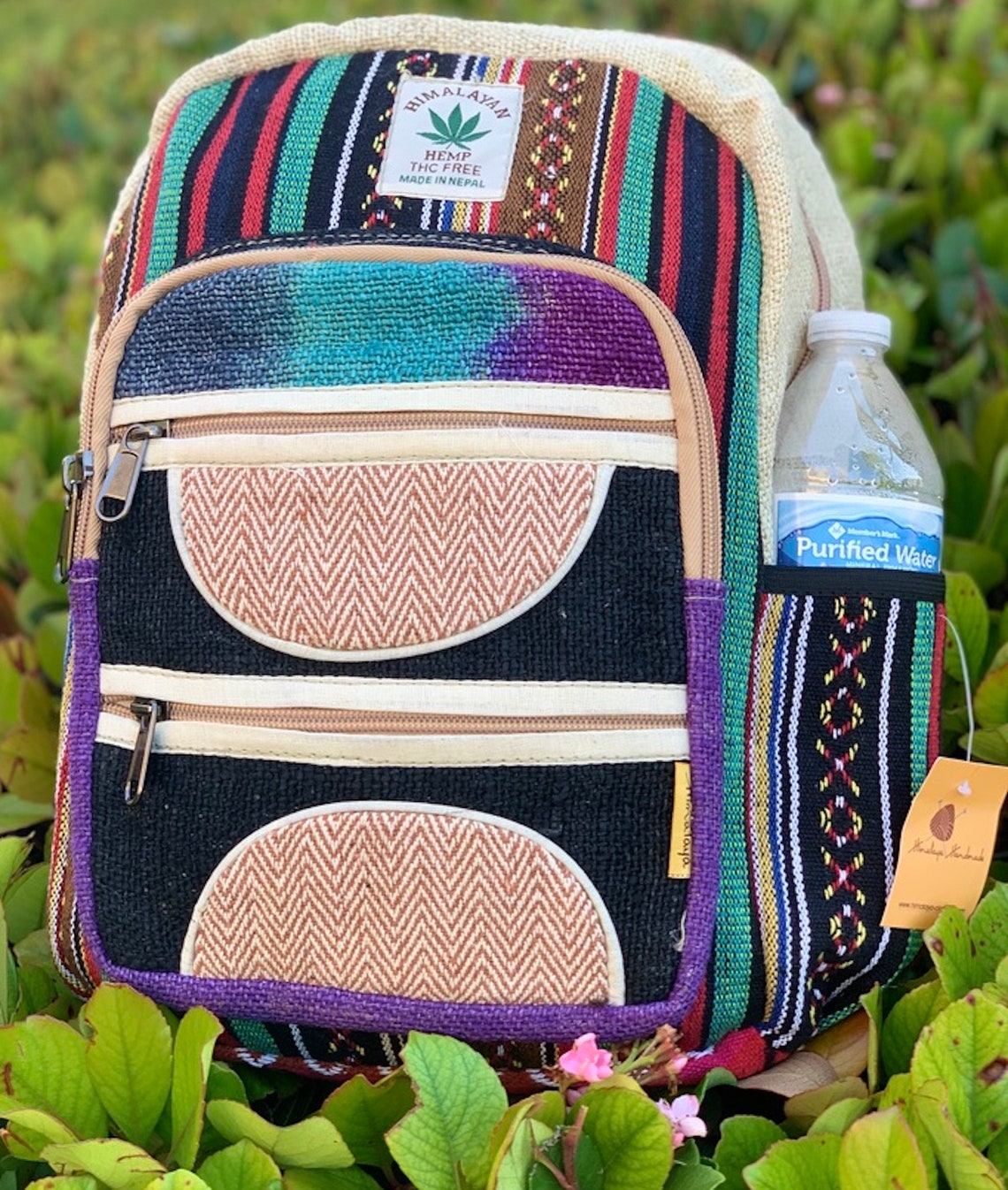 Unique Design Mini Hemp Backpack Small Back Pack Hippie Bag Etsy