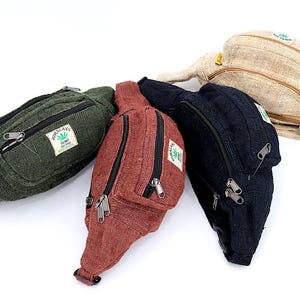 Unique Designed 100% Hemp Solid Color Fanny Pack, Authentic Hemp Product, Handmade Coin Purse, Eco-Friendly Product