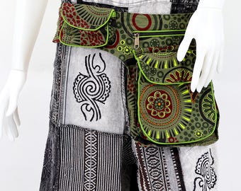 Embroidered Himalaya Cotton Fanny Pack Colorful Hippie Boho Hip Bag