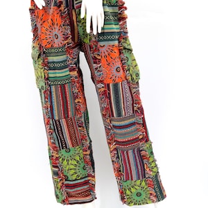 Handgemachte Baumwolle Patchwork Haremshose Hippie Fransen Boho Stil