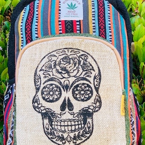 Unique Himalaya 100% Hemp Backpack Small Backpack Hippie Backpack Festival Backpack Hiking and Laptop Backpack FAIR TRADE Handmade with Love