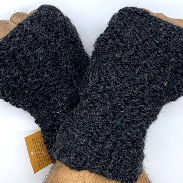 Unique Design Winter Hand Knit Woolen Fingerless Gloves/Handwarmer 100% Wool FAIR TRADE | Handmade with Love