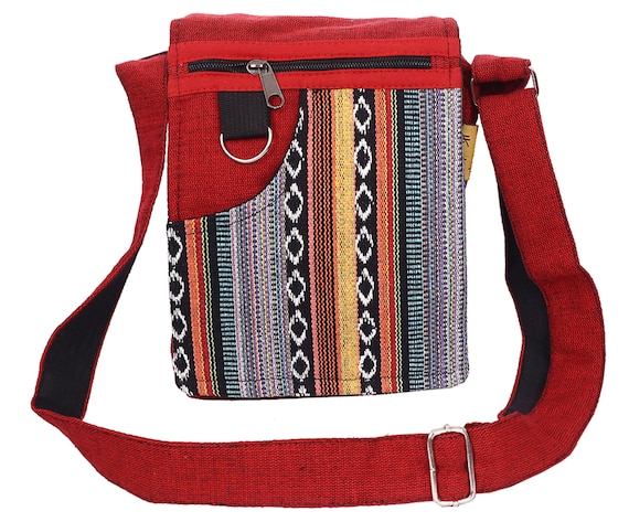 Hippie Boho Passport & iPad Shoulder Bag 100% Cotton Handmade in