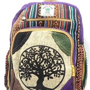 Unique design Himalaya Hemp Backpack Small Backpack Hippie Backpack Festival Backpack Hiking & Tablet Backpack FAIR TRADE Handmade with Love