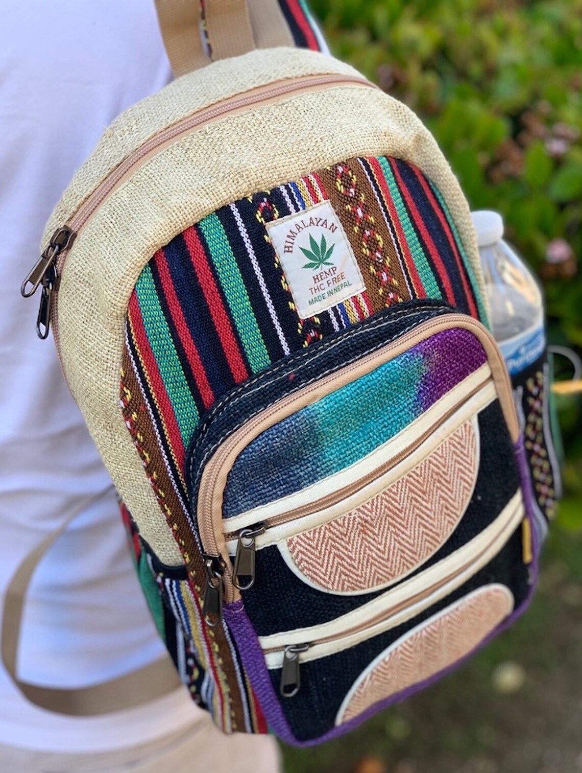 Unique Design Mini Hemp Backpack Small Back Pack Hippie Bag Etsy